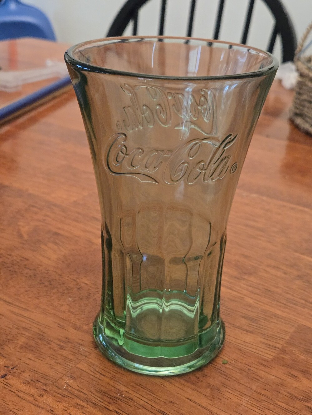 VINTAGE LIBBY Coca Cola Green Glass Flared Heavy Retro 16oz Glass. 1